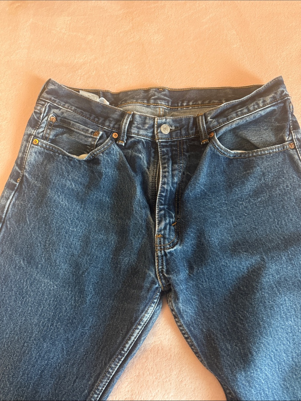 Levi's Dark Blue Classic Straight Jeans Men’s 505 - Picture 3 of 4